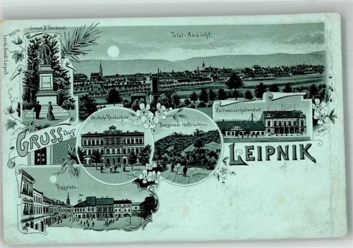 Lipnik nad Becvou Burg Helfenstein Denkmal Josef II. Schule Kurhaus Ringplatz Lithographie