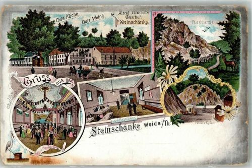 Weida Gasthaus Steinschänke Gastraum Kegelbahn Felsenkeller Felsenpartie