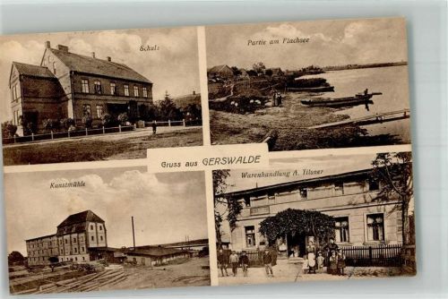 Gerswalde Kunstmühle Warenhandlung Tilsner Schule Am Flachsee Ruderboote