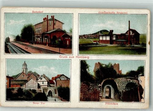 34576 W3588 Homberg , Efze - Gesellschafts-Brauerei Bahnhof Neue Tor Pförtchen