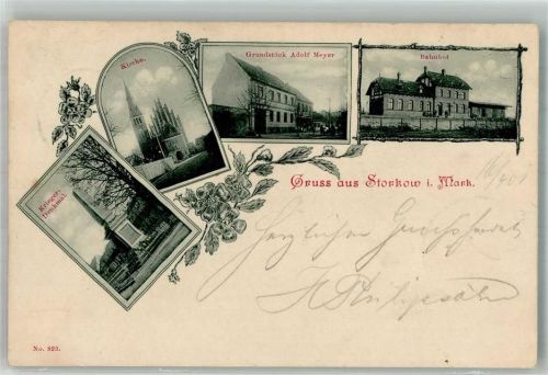 Storkow 1901 Kriegerdenkmal Bahnhof Grundstück Meyer