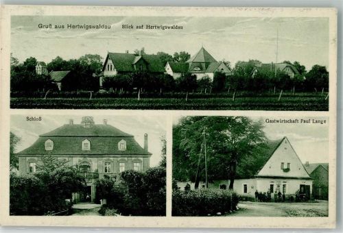 1927 Hertwigswaldau Chotków Schloss Gasthaus Lange