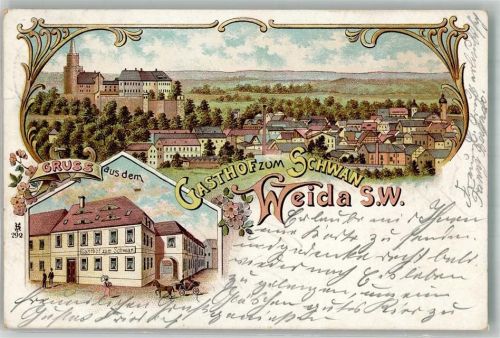 Weida 1901 Gasthaus zum Schwann Osterburg