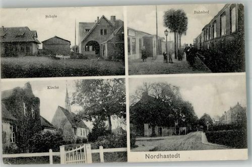 Nordhastedt 1909 Schule Bahnhof Dorfkirche Dorfstrasse