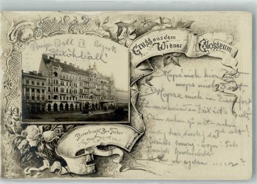 Wien 1899 Gasthaus Wiener Colosseum frühe Foto AK