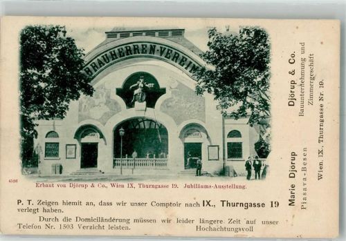 Wien 1898 Ausstellung Brauherrenverein thurngasse