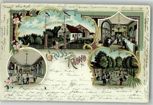 Senftenberg 1903 Rauno Gasthaus Schnieder Gesellschaftszimmer Saal Konzertgarten