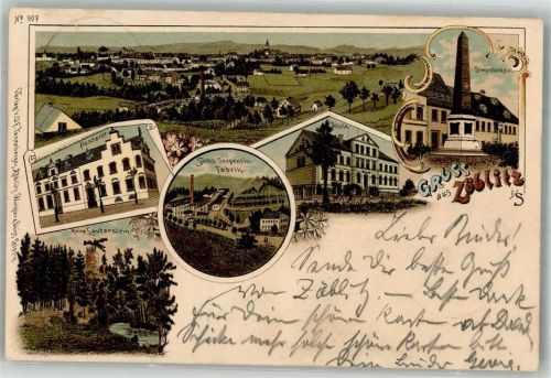 Zöblitz 1898 Sächs. Serpentin-Fabrik Ruine Lauterstein Postamt