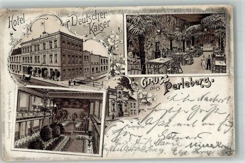 Perleberg 1898 Hotel Deutscher Kaiser Saal Wintergarten