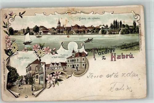 Habry 1899 Rathaus Schulstrasse Lithographie