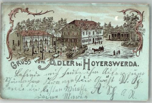 Hoyerswerda 1901 Gasthaus zum Adler Gartenwirtschaft