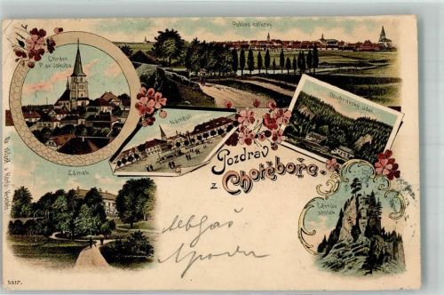 Havlickuv Brod 1899 Kirche Schloss Marktplatz Chotebor Lithographie
