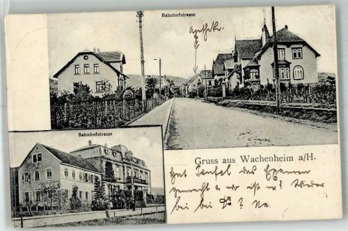 Wachenheim 1909 Bahnhofstraße RS. Apothekenstempel