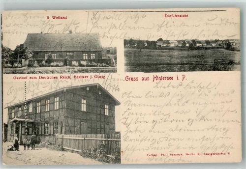 17375 O2111 Hintersee b Ueckermünde 1905 - Gasthaus zum Deutschen Reich Haus R. Weiland