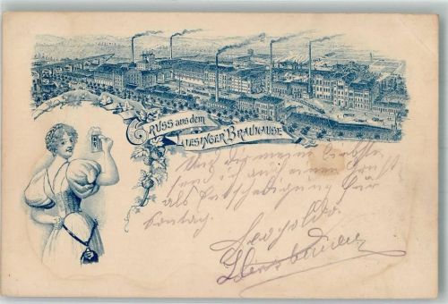 Wien 1899 Brauerei Liensing Lithographie