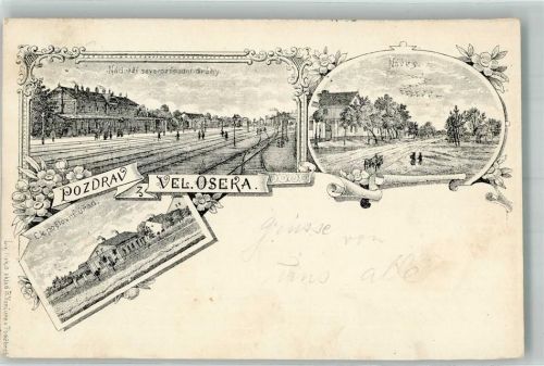 Kolin Bahnhof Lithographie Vel. Osera