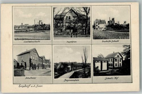66806 W6631 Ensdorf , Saar 1915 - Eisenbahnschacht Inspektion Ensdorfer Schacht Bergmannsheim