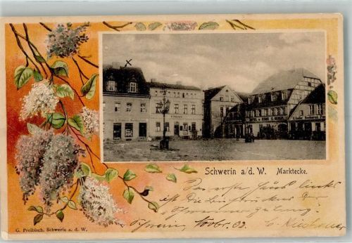 Schwerin a. Warthe Skwierzyna 1902 Foto AK Marktecke