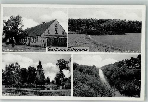 Schernewitz 1940 Gasthaus Bellack Kirche Kanal Tschernow Feldpost WK II