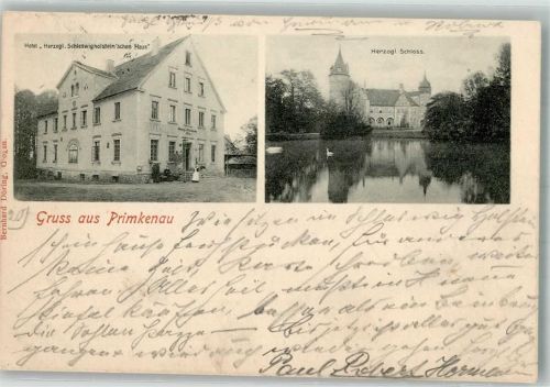 Primkenau 1901 Hotel herzogl. Schleswigholstein´sches Haus Schloss