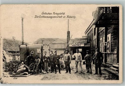 Eydtkuhnen Tschernyschewskoje 1915 Foto AK Feldpost WK I Entlausungsanstalt Kybartai