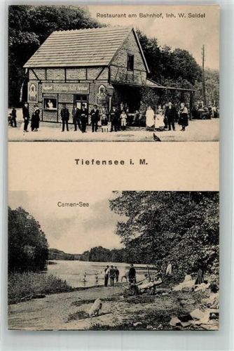16356 O1311 Tiefensee b Bad Freienwalde 1926 - Gasthaus am Bahnhof Gamen-See Bahnpost Berlin- Zug 691