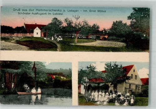 Liebsgen Lipsk Zarski 1924 Foto AK Gasthaus Hammerschenke