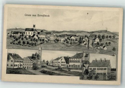 86510 W8901 Baindlkirch 1913 - Dorfstrasse Dorfkirche