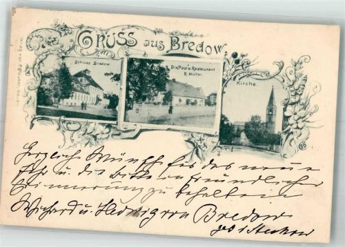 Bredow 1898 Schloss Bredow Gasthaus zur Post Dorfkirche
