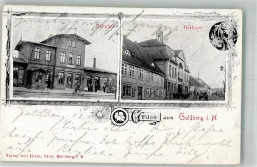 19399 O2862 Goldberg , Meckl 1904 - Bahnhof Rathaus