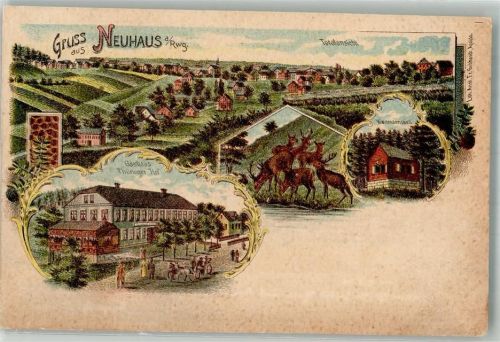 Neuhaus 1901 Gasthaus Thüringer Hof Waidmannsheil Wildlichtung