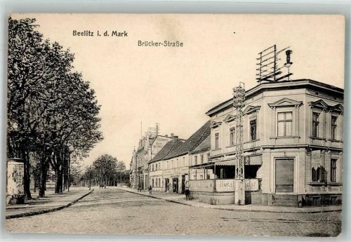 Beelitz 1914 Brücker-Strasse Litfaßsäule