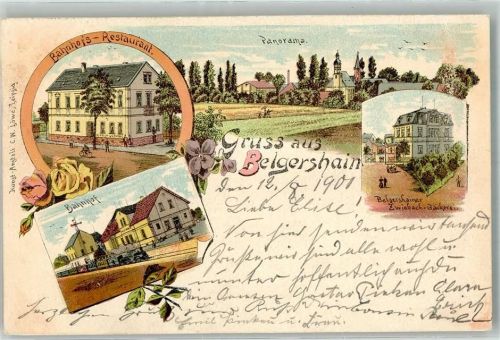 Belgershain 1901 Bahnhof Bahnhof-Gasthaus Belgershaiener Zwiebach-Bäckerei