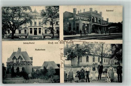Groß Behnitz Fischerhaus Schloß-Portal Gasthaus Lüttge Berhardiner Bahnhof