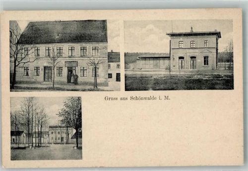 17309 O2101 Schönwalde , Vorpommern - Gasthaus Dorfstrasse Bahnhof