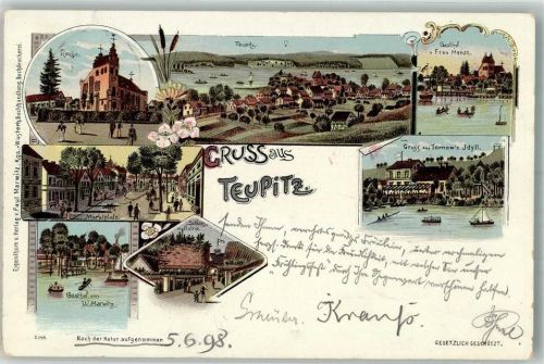 Teupitz 1898 Marktplatz Gasthaus Mende Gasthaus Marwitz