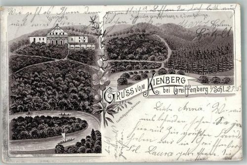 Greifenberg 1899 Gasthaus Kienberg Lithographie Vorläufer