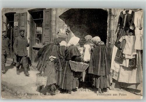 1914 Volkstypen aus Polen Uniform Marktszene Feldpost WK I Kgl.Preuss.Pionier-Rgt. Nr. 36