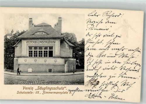 1090 Wien 9. Bezirk, Alsergrund 1912 Prägedruck Verein Säuglingsschutz Zimmermannplatz 9