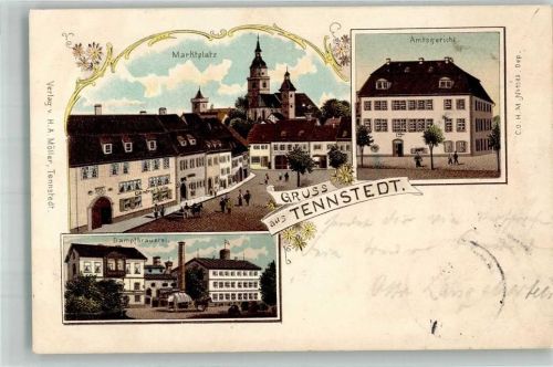 Bad Tennstedt 1898 Amtsgericht Dampfbrauerei Marktplatz Zentralhalle