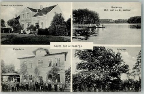 Landsberg a.d. Warthe 1911 Altensorge Gasthaus zum Bestiensee Pension Ferienheim Bahnpost Bentschen-Landsberg (Warthe)