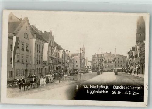 Eggenfelden 1921 13. Niederbayr. Bundesschiessen 1921 Festzug Marktbrunnen