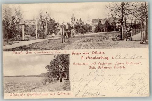 16515 O1407 Lehnitz 1900 - Gasthaus zum Seelöwen Dorfstraße Kinderwagen Lehnitzsee