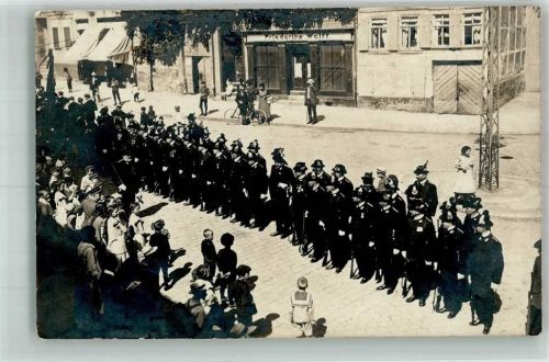 99752 O5502 Bleicherode 1917 Foto AK Schützenfest Aufstellung der Schützenmitglieder