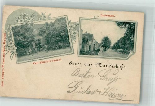 Münchehofe 1900 Gasthaus Fittkow Dorfstrasse