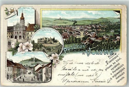Volyne 1899 Rathaus Burg heifenburk Lithographie