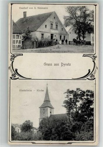 14641 O1551 Dyrotz 1907 - Dorfkirche Gasthaus Neumann