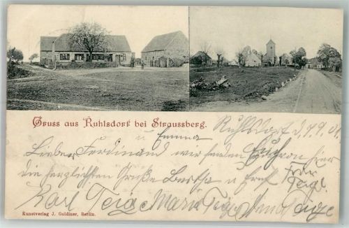 Ruhlsdorf 1901 Dorfstrasse Bauernhof Dorfkirche
