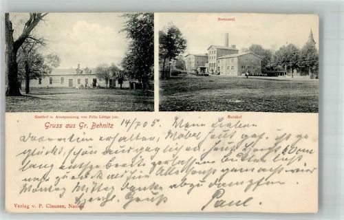 Groß Behnitz 1905 Gasthaus Lüttge jun. Gutshof Brennerei