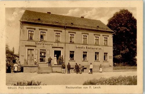 Niederwiesa 1912 Oberwiesa Gasthaus Lesch Materialwaren-Handlung
